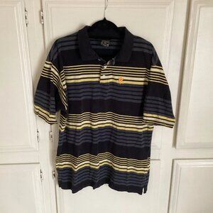 AVIREX Polo Knit 100% Cotton Blue & Gold Men’s XXXL
